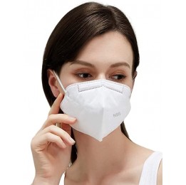 Gauryog Essentials Non-Washable N95 Anti-Pollution Mask (White, Pack of 5)